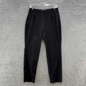 OSKA Pants Size 2 or 10 Black Stretch Twill High Rise Lagenlook Pull On Ankle